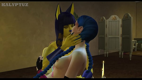 Jinx sorprende Ankha a diteggiarsi e si unisce a lei in un duo lesbico (League of Legends e amp_ A Crossing)